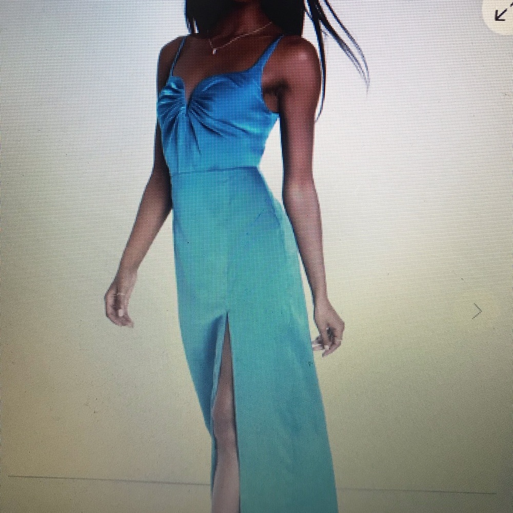 Lovely blue satin sleeveless a line maxi dress in blue from Lulu